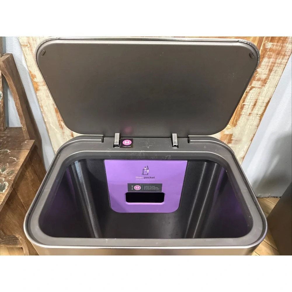 Simplehuman Stainless Steel Step Trash Can Liner Pocket Trash Can 45L